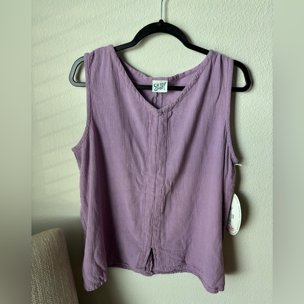 Oh My Gauze! Purple Sleeveless Tank Top